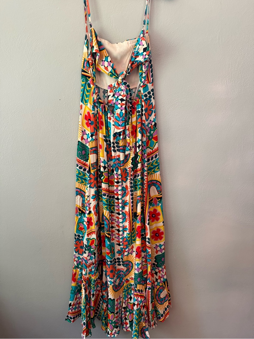 Vibrant Multicolor Floral Maxi Dress with Spaghetti Straps - Picture 5 of 5